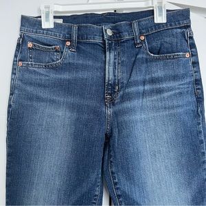 GAP Dark Wash Girlfriend Mid-Rise Jeans